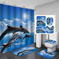 Blue Dolphin Waterproof Shower Curtain