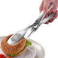 Kitchen Metal Tongs, Heat-Resistant 600C 304 Stainless Steel Cooking Tongs, Perfect for Food, Steak, Bread, Pizza, Salads and BBQ, Stable Clamping and Flipping Performance