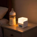 Night Light with Clock for Kids Dimmable LED Desk Lamp Beside Lamp for Bedroom Nightstand/Nursery/Living Room/Bathroom, Gifts for Kids Girls Boys (Purple, with Clock)