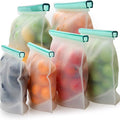 【Upgrade】Cadrim Reusable Extra Thick Silicone Food Storage Bags - 6 Packs Zipper Freezer Bags For Marinate Meats Sandwich, Snack, Cereal,Fruit Meal Prep, Leakproof, Dishwasher-Safe Lunch Storage Bags