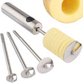 Veggie Core Drill Stainless Steel Vegetable Spiral Cutter Spiralizer Set of 4 for Coring and Hollowing out Zucchini, Potatoes, Carrot, Pear (Veggie Core)