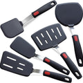 Silicone Spatula Set Turner, 5-Pack Spatulas for Nonstick Cookware, 600°F Heat Resistant Kitchen Cooking Utensils Set for Egg, Pancake Fish Sticky Baking Dishwasher Safe