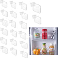 20 pcs Fridge Divider Set, Plastic Retractable Fridge Door Organizer Clip,Clear Refrigerator Organizer Bins Partition,Home Office Clear Tidy Supplies,Kitchen Household Storage Tools(2.8x1.9in)
