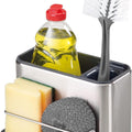 Joseph Joseph Surface Stainless Steel Caddy Sink Area Organizer and Sponge Holder, Gray