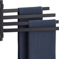 KOKOSIRI Bathroom Towel Bars Swivel Towel Rails Matte Black Swing Out Hand Towel Holder 4-Arm for Bath Kitchen Wall Stainless Steel B5007BK-A4