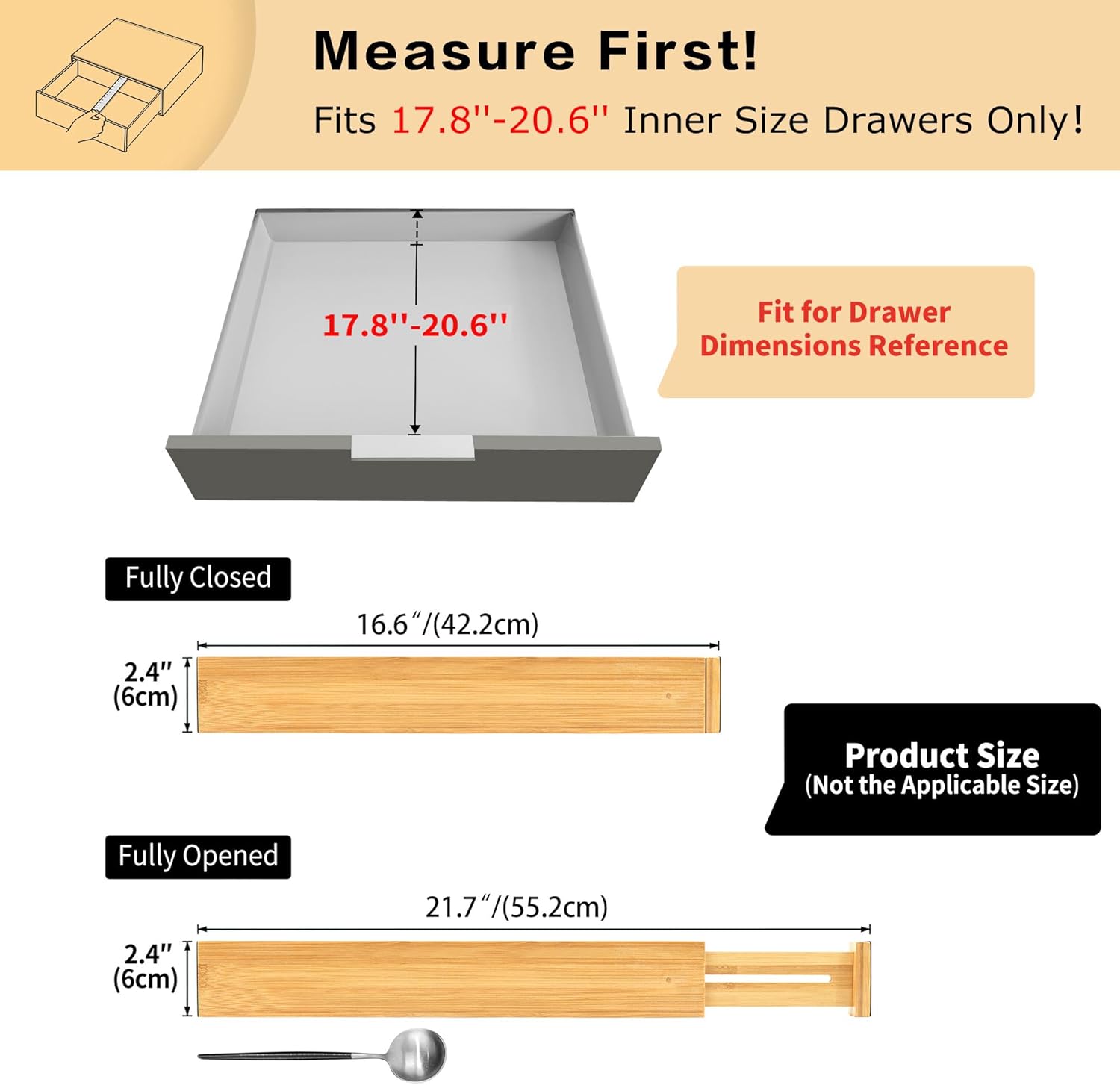 Premium Bamboo Drawer Dividers (Set of 4)