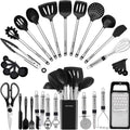 Kitchen Utensil Set-Silicone Cooking Utensils-33 Kitchen Gadgets & Spoons for Nonstick Cookware-Silicone and Stainless Steel Spatula Set-Best Kitchen Tools, Useful Pots and Pans Accessories