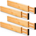 Premium Bamboo Drawer Dividers (Set of 4)