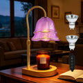 Candle Warmer Lamp with Timer Dimmable, Adjustable Height Flower Candle Lamp Warmer, House Warming Gifts New Home Decor, Wax Melt Warmer for Jar Candles, Birthday Gifts for Women Mom (Purple)