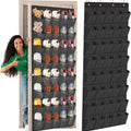 Over the Door Shoe Organizer, 40 Large Mesh Pockets Hanging Shoe Rack Organizer for Closet Behind the Door Storage Holder for Entryway Bedroom Dorm Black