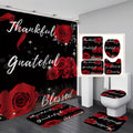 Black Rose Valentine's Day Shower Curtain