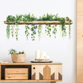Fresh and elegant green plant leaf wall stickers for living room beautification and decoration.