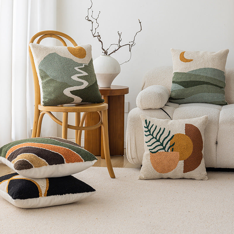Nordic Geometric Color Block Throw Pillow Cover Ins Luxury Minimalist Decorative Pillow Case for Sofa Couch Bedroom Living Room Home Decoration