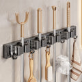 Powerful wall-mounted mop clip, no drilling required, bathroom and shower room fixing buckle storage broom hook mop holder