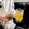 Striped double-walled glass