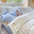 Skin-friendly washed cotton bedding set