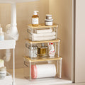 Home storage box, simple and large capacity, bamboo lid, plastic double handles