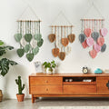 Creative handmade woven cotton rope leaf tapestry, Bohemian style home wall decoration, room wall hanging