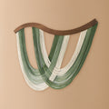 Nordic-style curved wooden tapestry with cotton rope tassel decoration