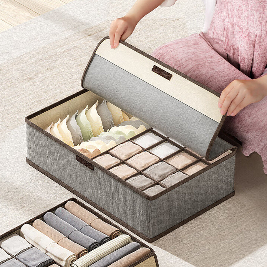 Dormitory underwear storage box, underwear and socks storage box, home intimate clothing three-in-one drawer-type box with lid
