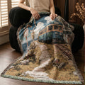 Jacquard woven thickened sofa blanket