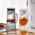 Simple striped cold water pitcher, heat resistant, large capacity