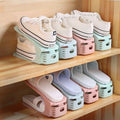 Double-layer shoe rack, simple home and bedroom shoe storage solution, space-saving shoe rack, adjustable shoe cabinet.