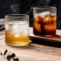 Japanese-style striped glass water cup